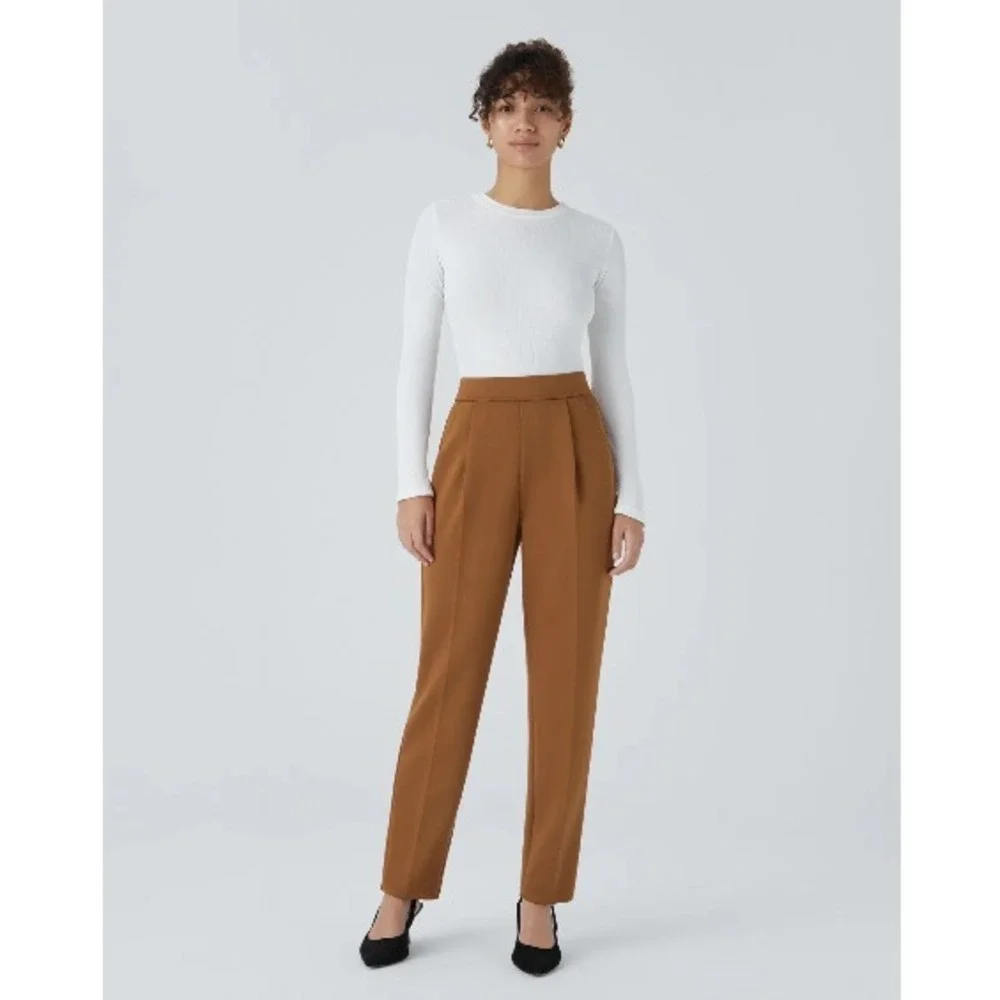 Halara Flex High Waisted Pocket Tapered Work Pants Size Small Glazed Ginger Rust - Picture 11 of 11